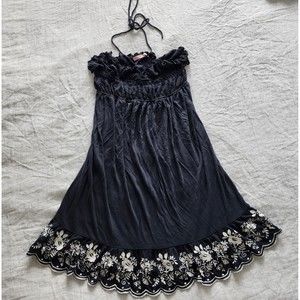 y2k juicy couture halter embroidered sundress
